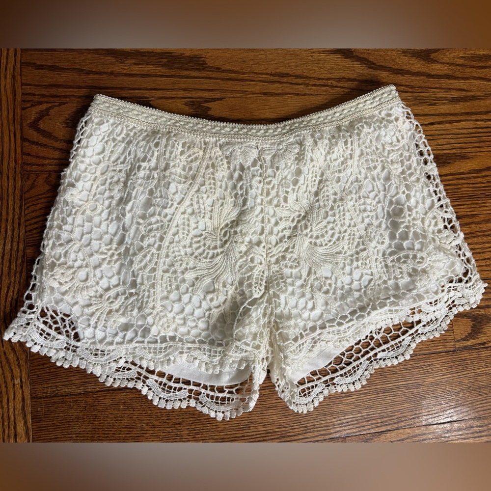 Mossimo Supply Co. Cream Crochet Shorts
